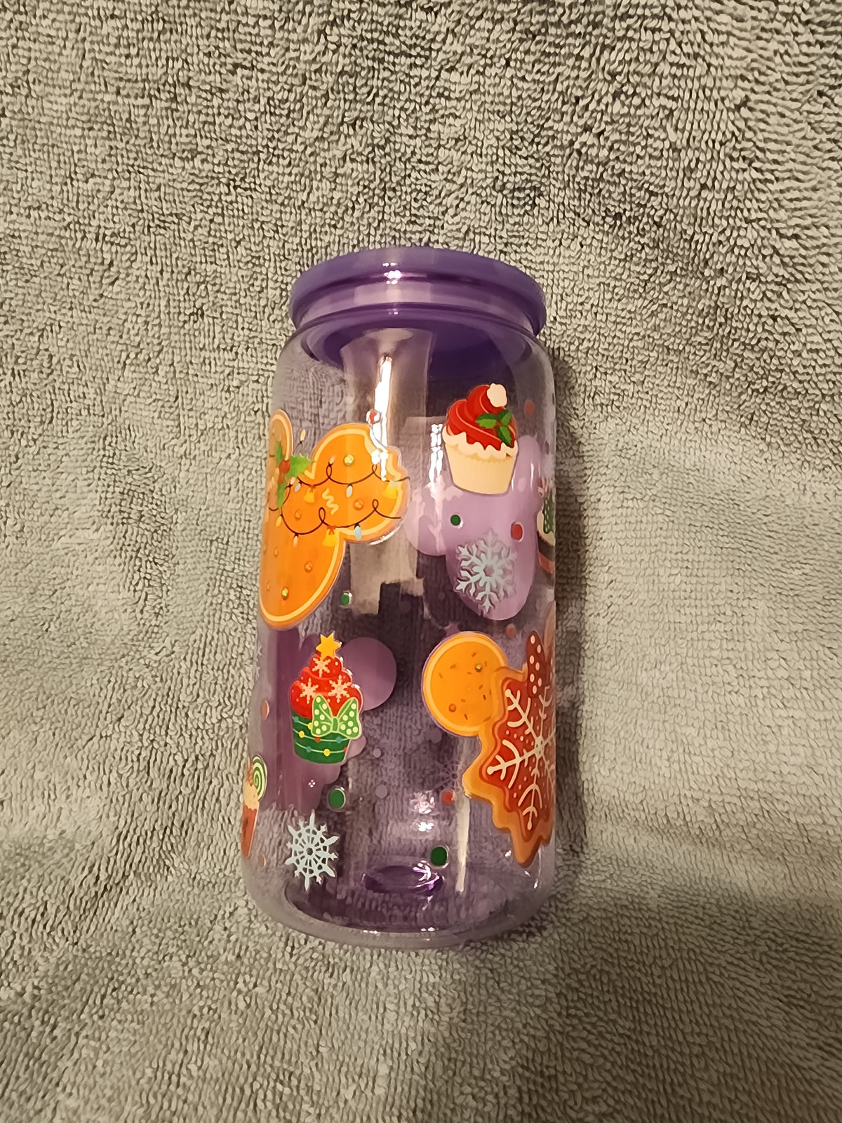 Purple holiday cookies and cupcakes 🧁 tumbler