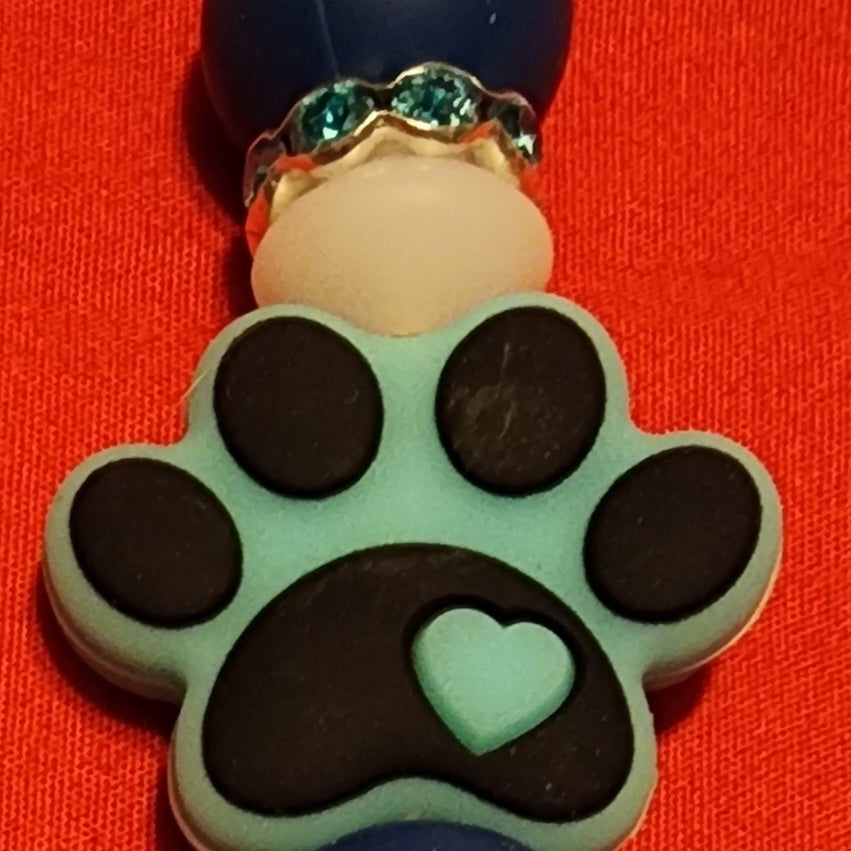 Blue paw print pen