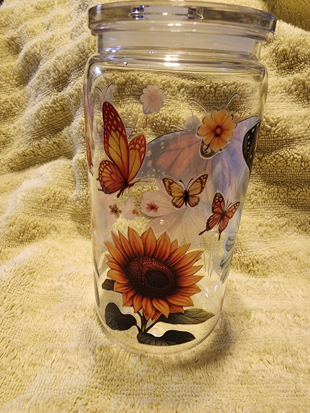 Orange and yellow butterfly cup