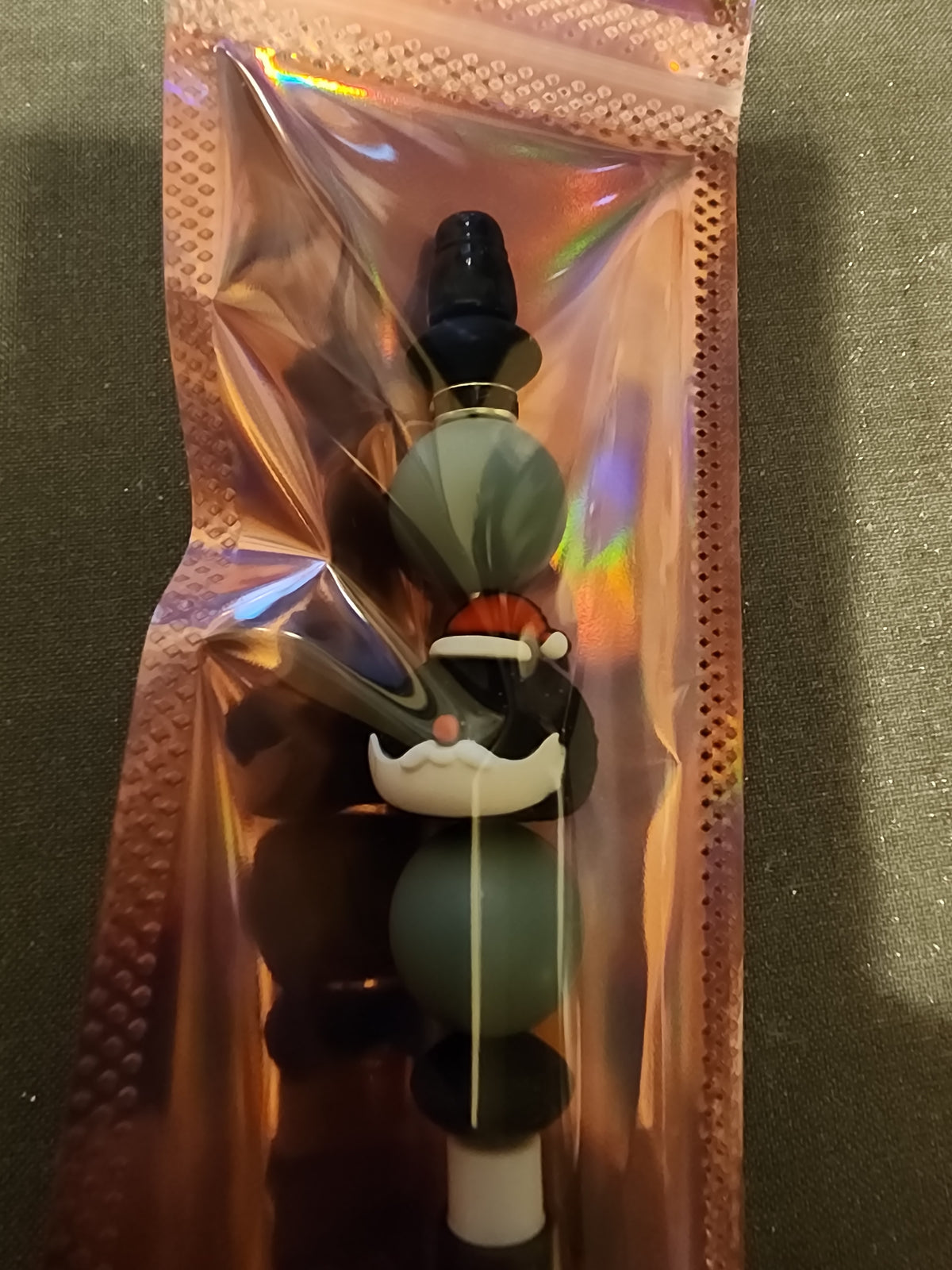 Santa dumpling with green beads mechanical pencil