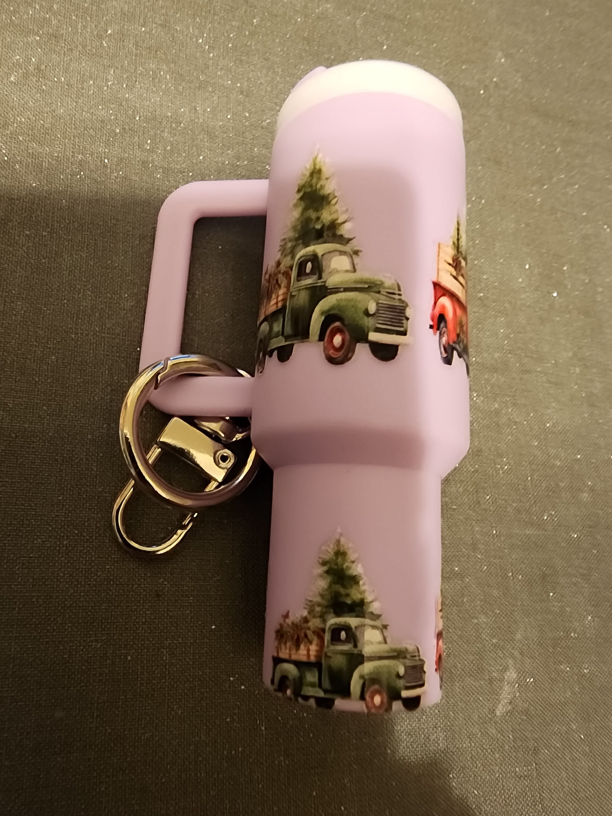 Light purple christmas truck chapstick holder