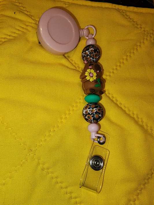 Capybara badge reel