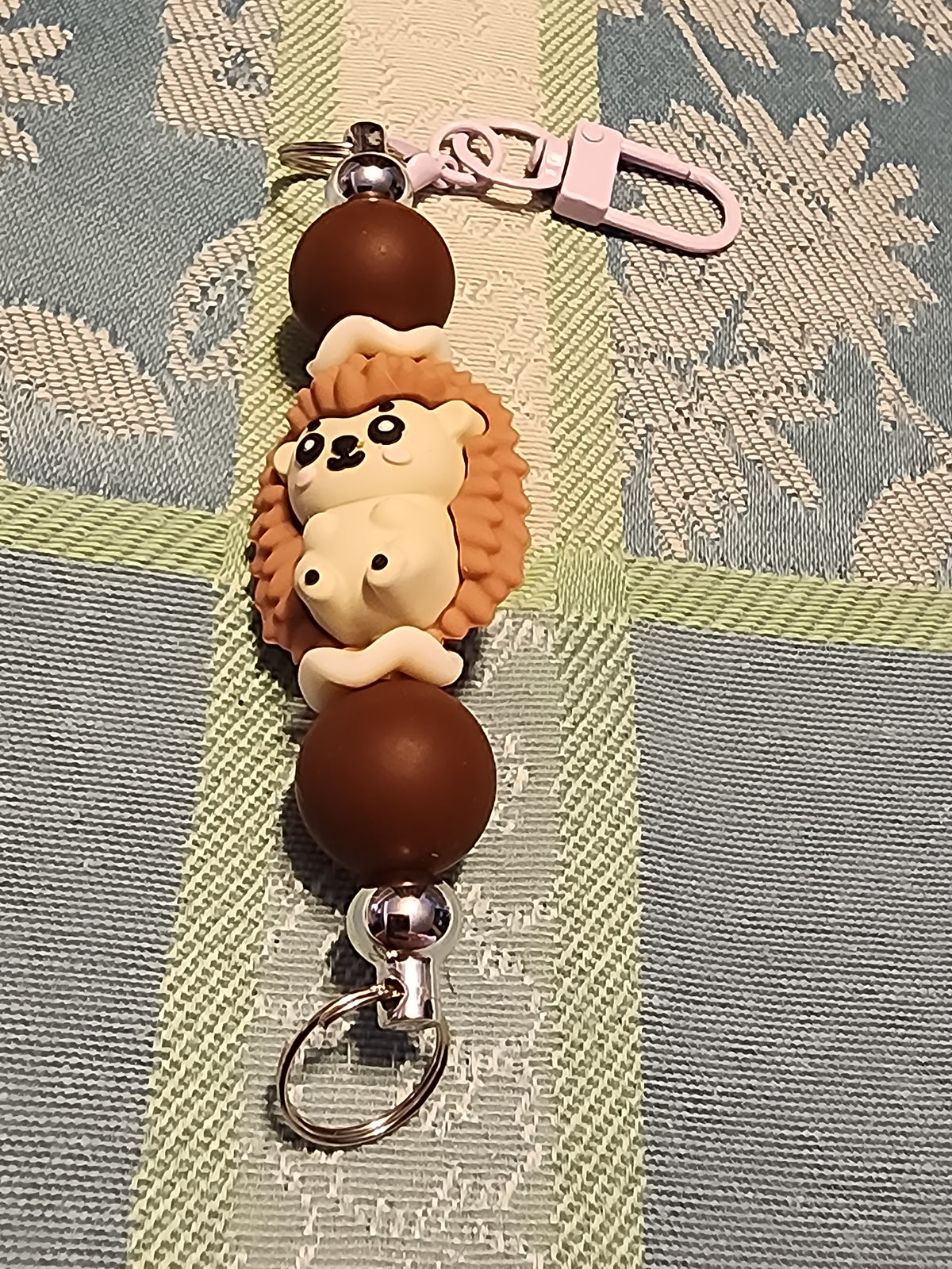 Brown hedgehog keychain