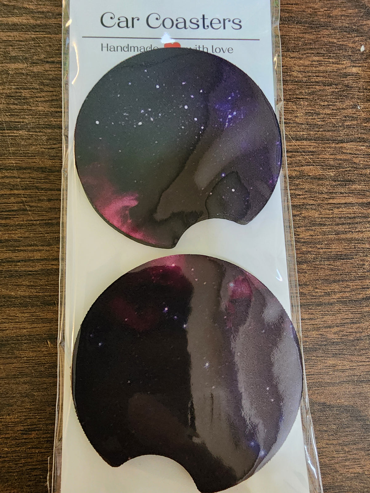 Dark blue galaxy car coasters