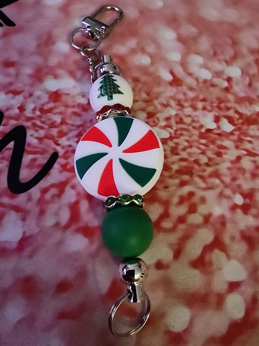 Holiday candy with tree keychain