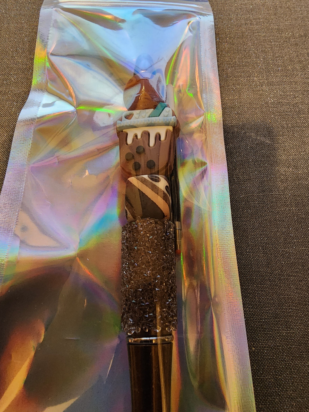 Boba pen with bedjewled pen