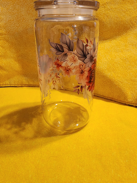 Autumn foral design 16 ounce tumbler