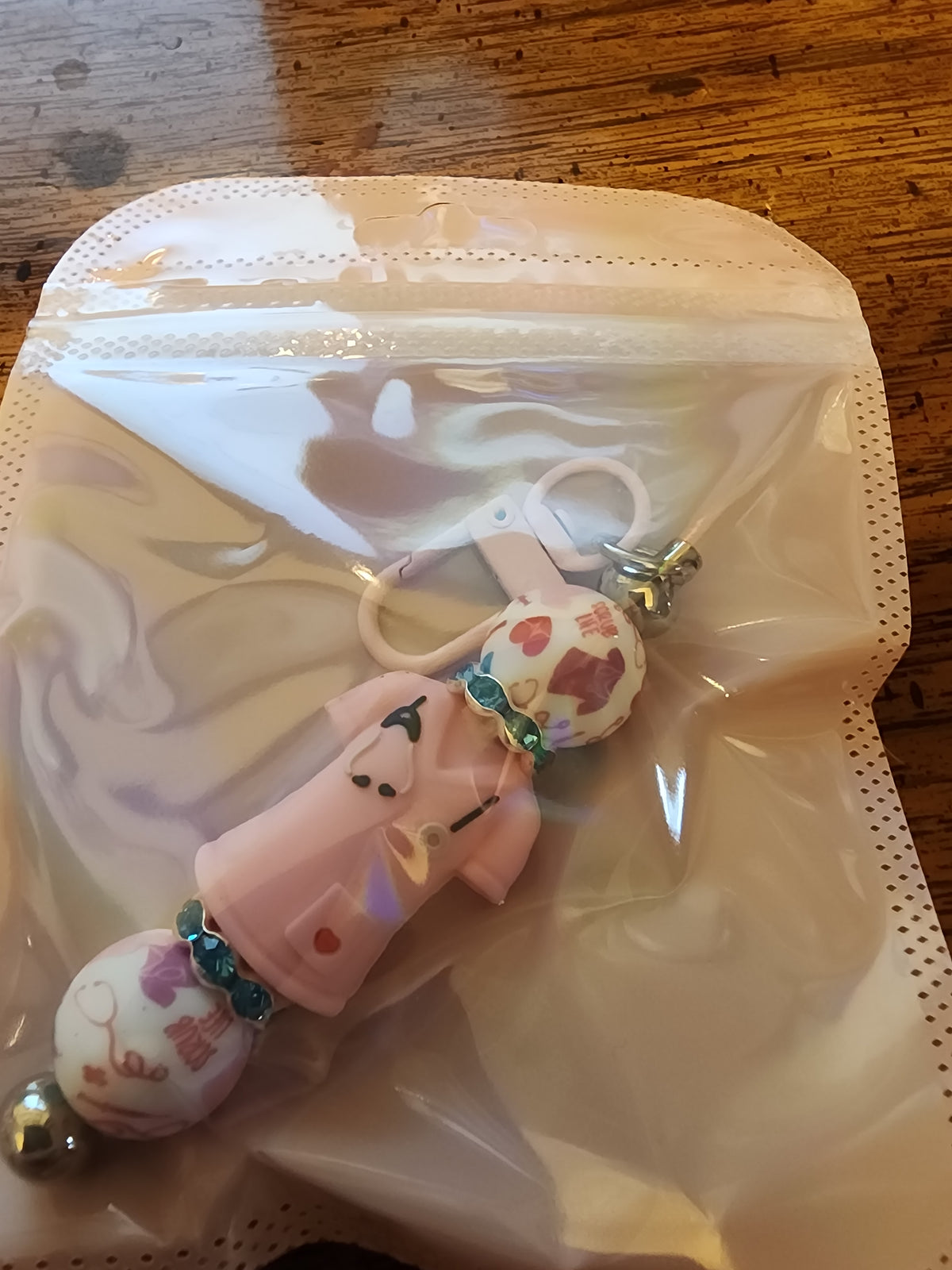 Pink scrub top keychain