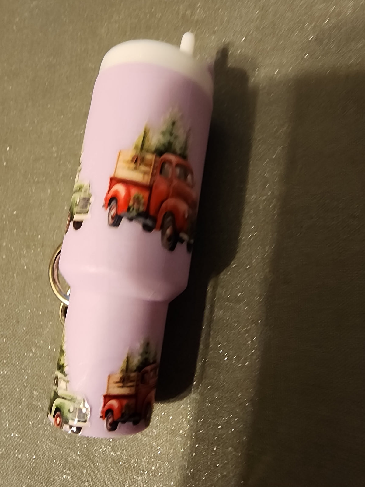 Light purple christmas truck chapstick holder