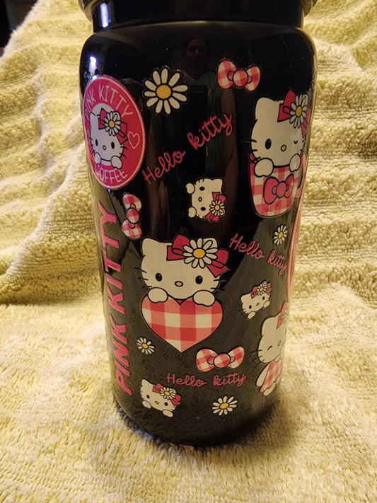 Pink kitty coffee cup