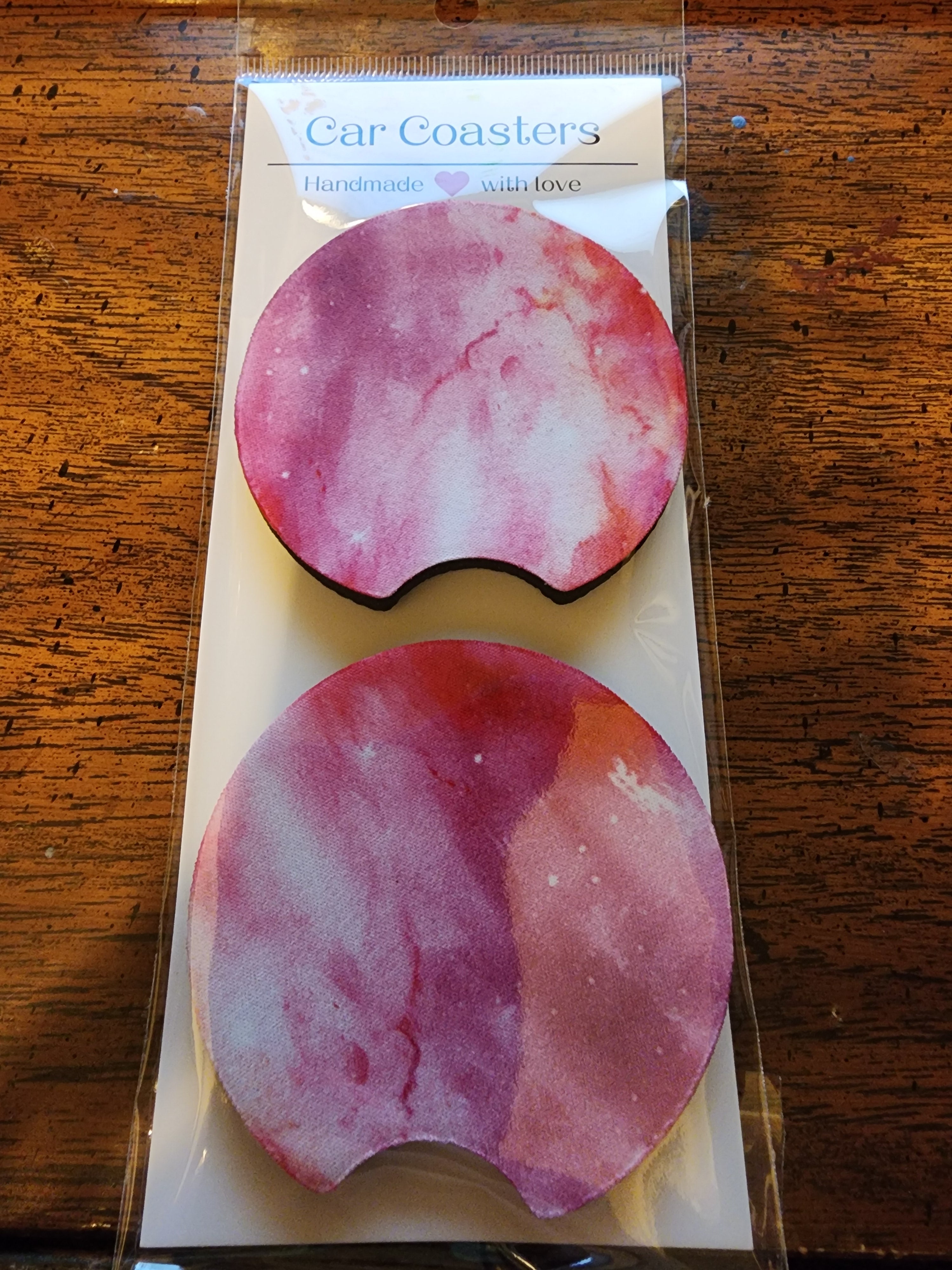 Pink car coasters