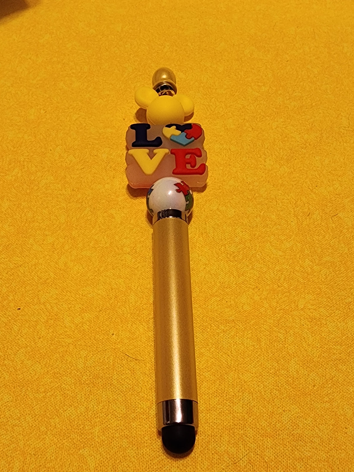 Yellow mickey autism stylus