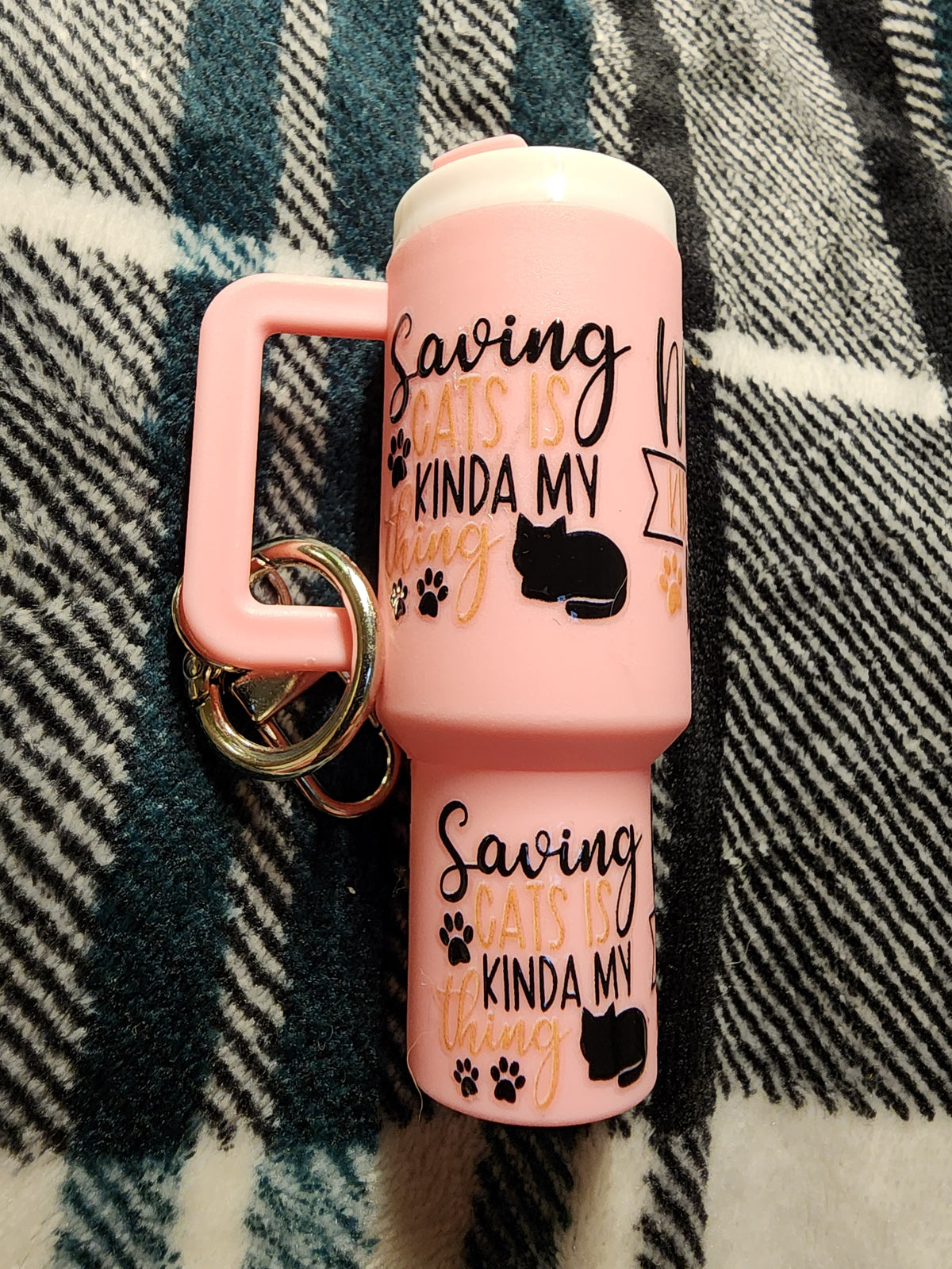 Light pink cat rescue chapstick holder