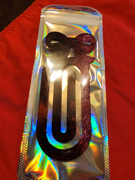 Burgundy galaxy bow giant paper clip
