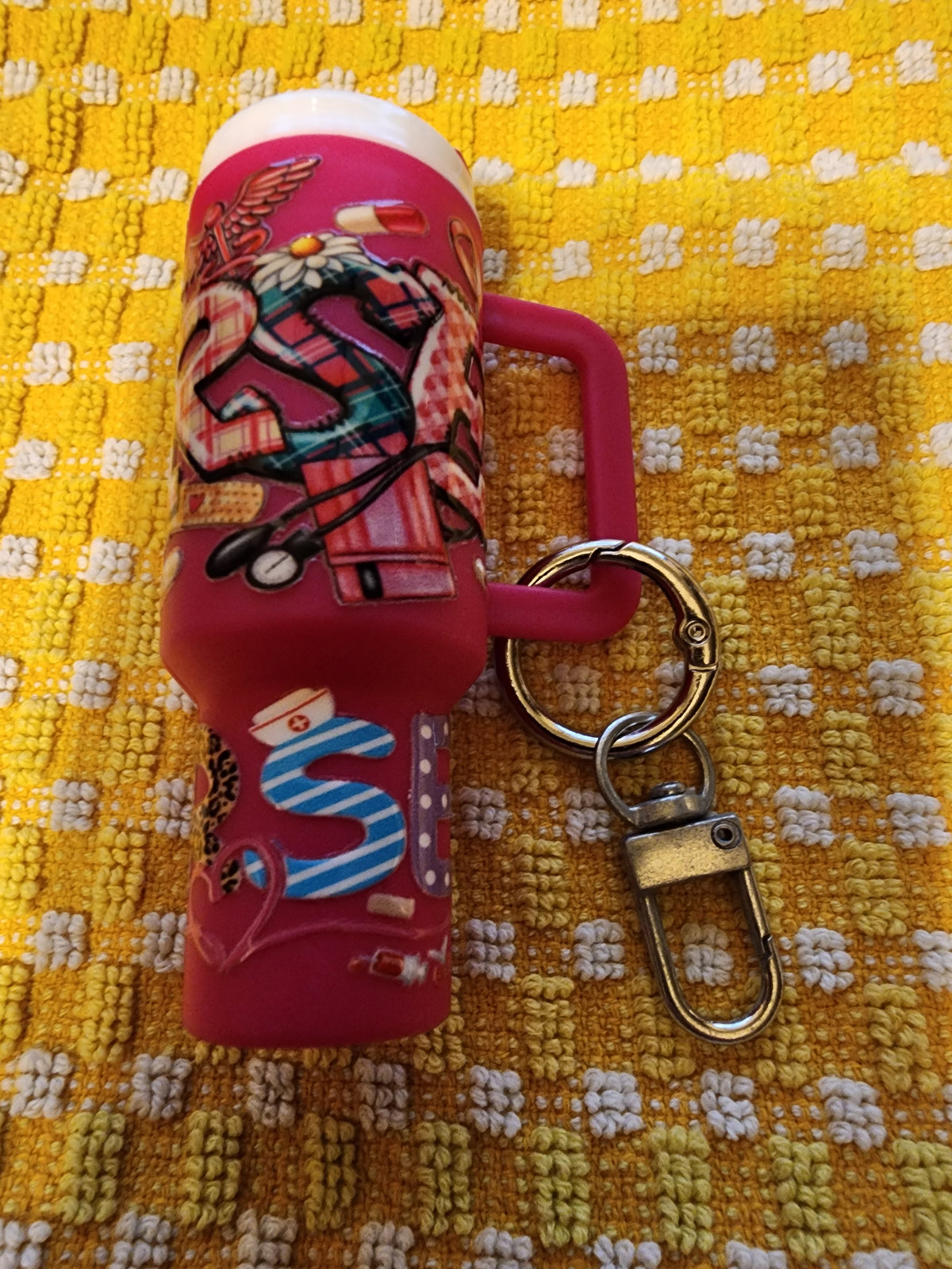 Fuchsia nurse chapstick holder