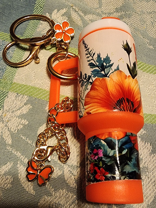 Poppy flowers chapstick holder