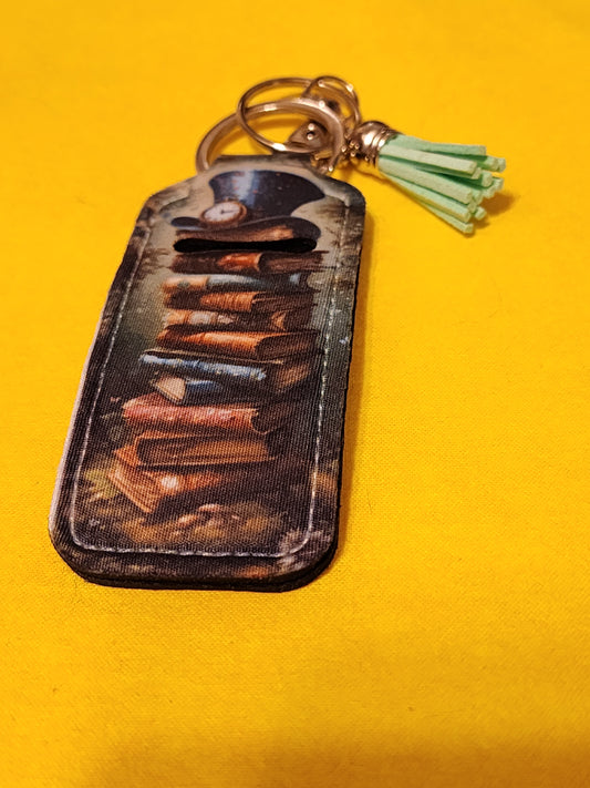 Book pile chapstick holder