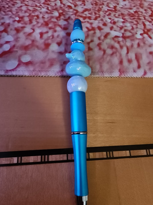 Blue rubber ducky pen