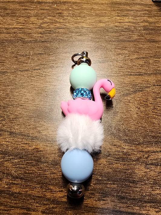 Fancy flamingo keychain