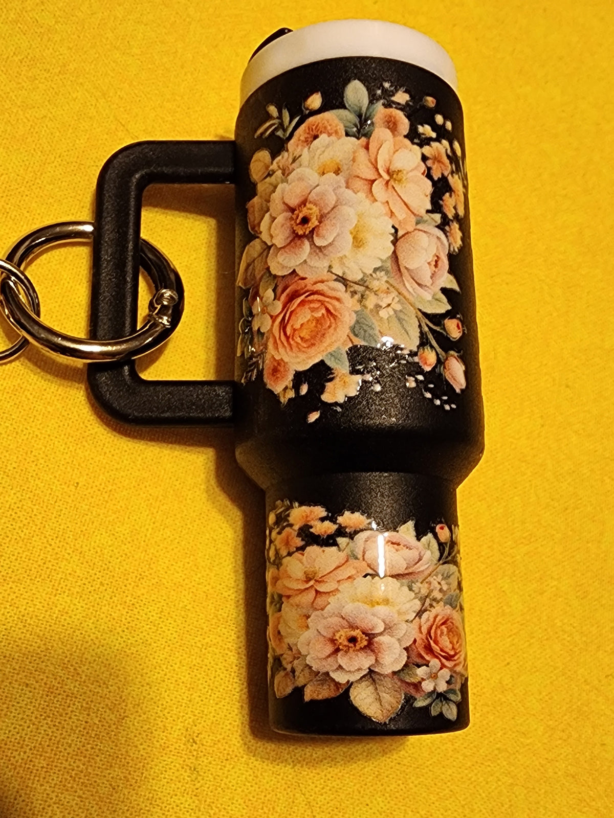 Pink flowers chapstick holder
