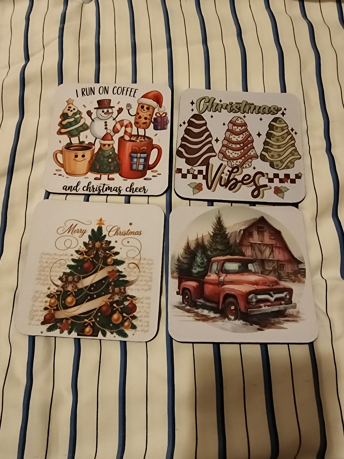 Vintage christmas foam coasters