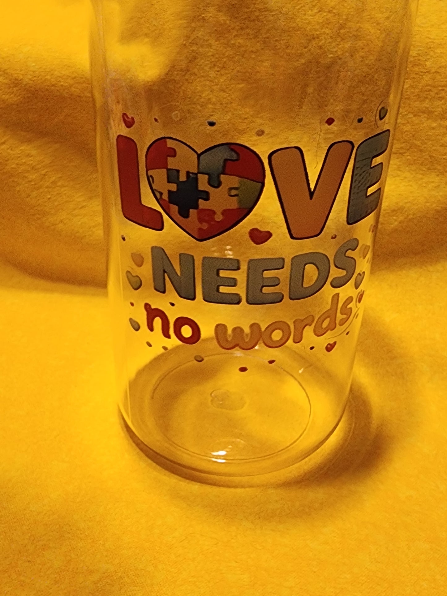 Love needs no words 16 ounce tumbler