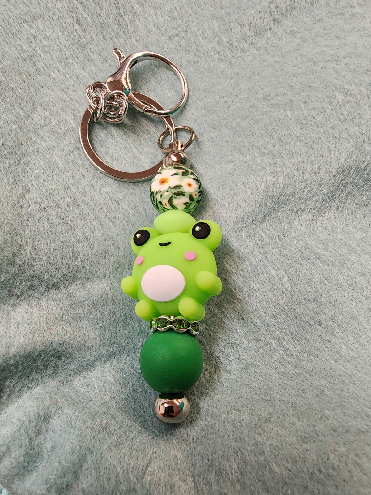 Spring frog keychain