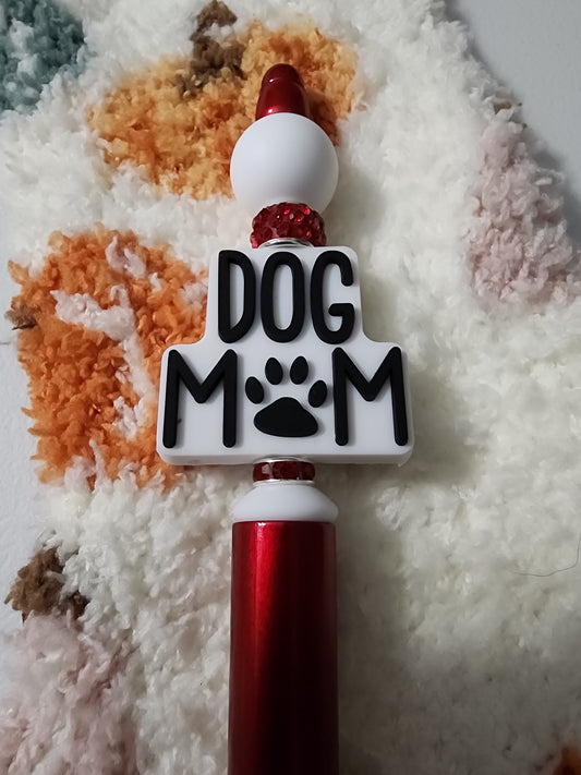 Sparkly red dog mom pen