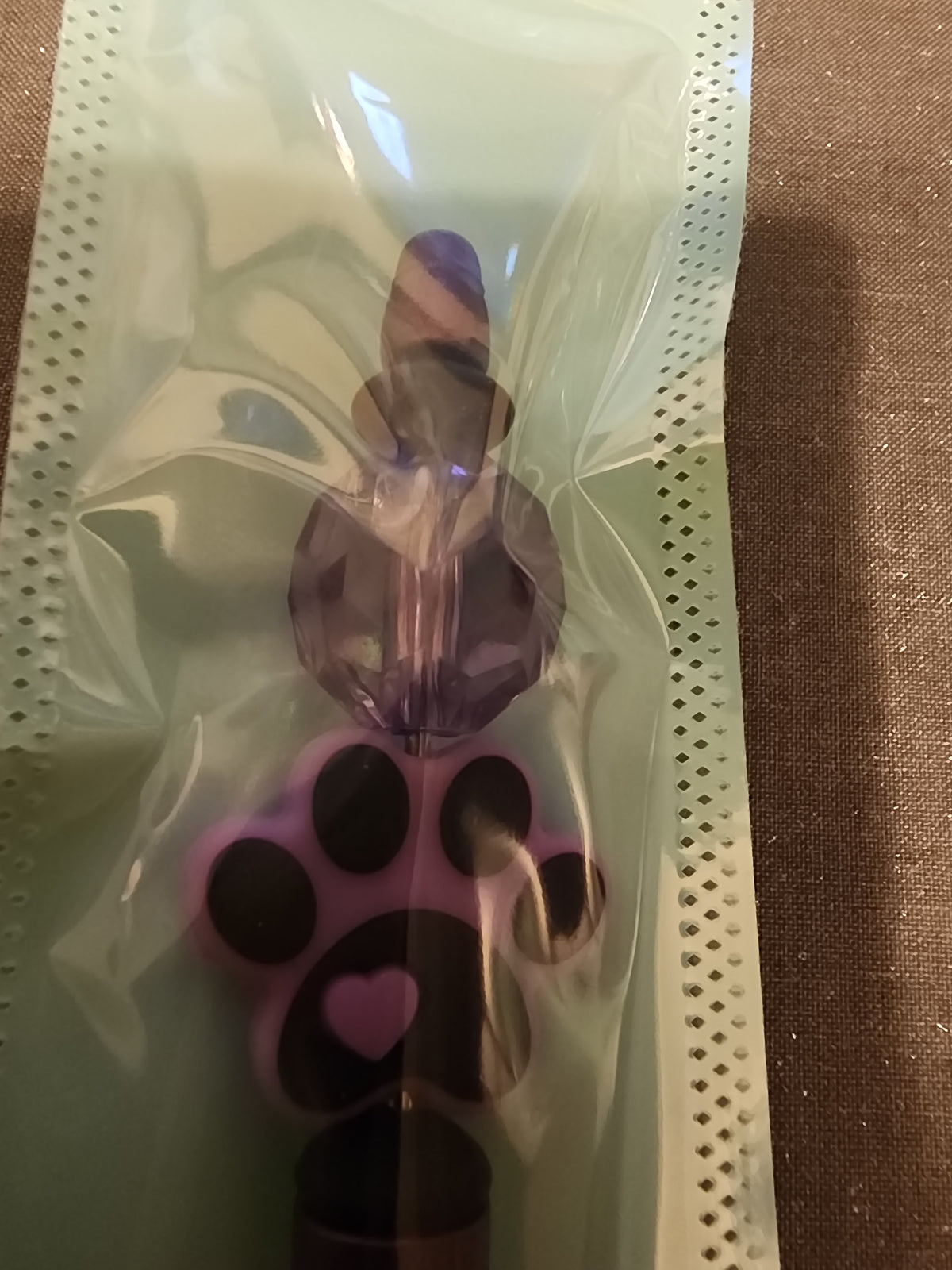 Purple paw print pen