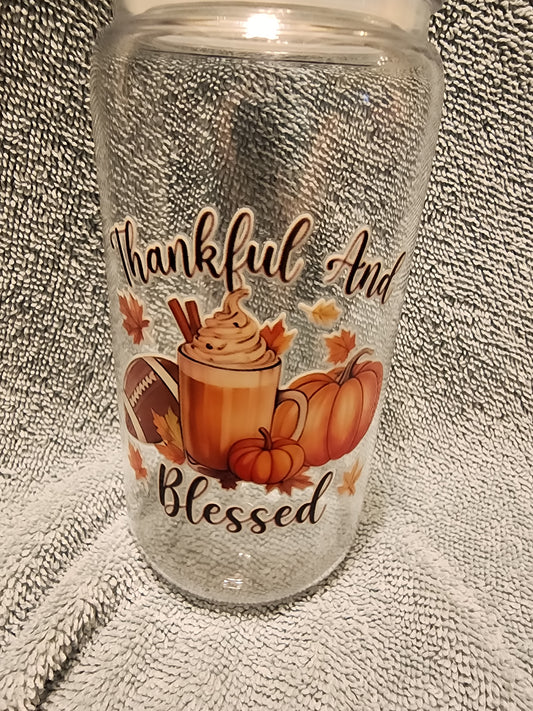 Thankful and blessed tumbler