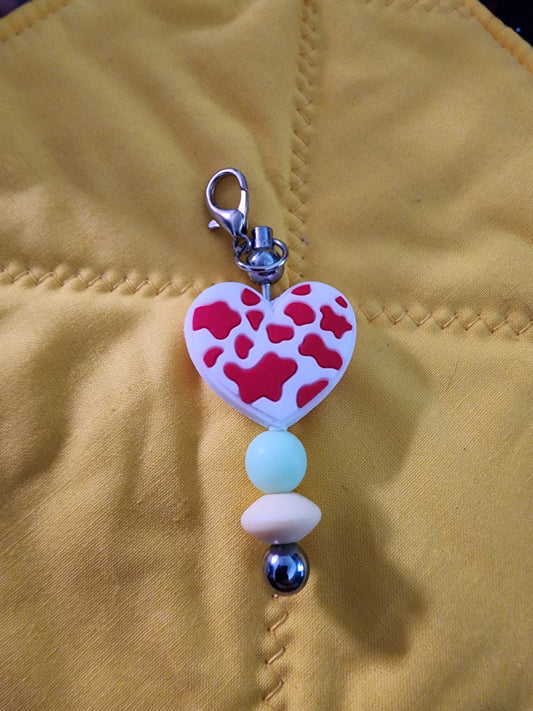 Cow print keychain