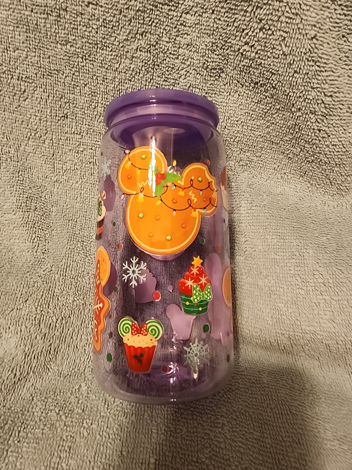 Purple holiday cookies and cupcakes 🧁 tumbler