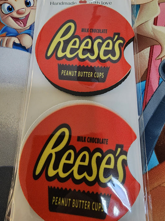 Peanut butter cup car coasters