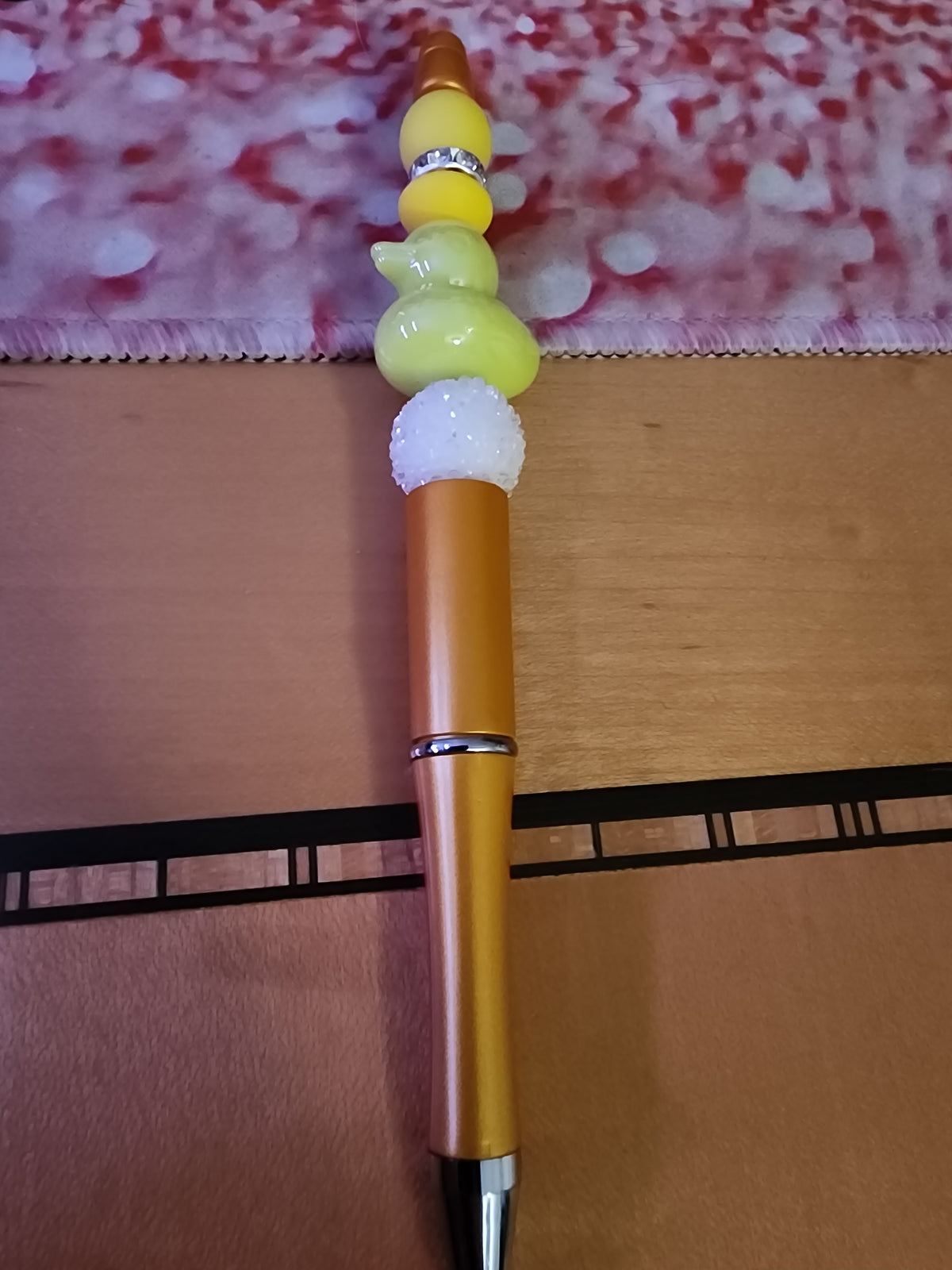 Lime green rubber ducky pen