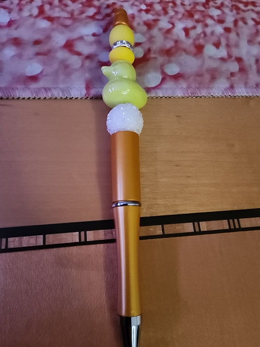 Lime green rubber ducky pen