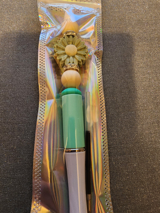 Green daisy ombre pen