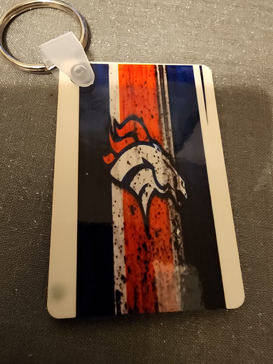 Broncos football keychain