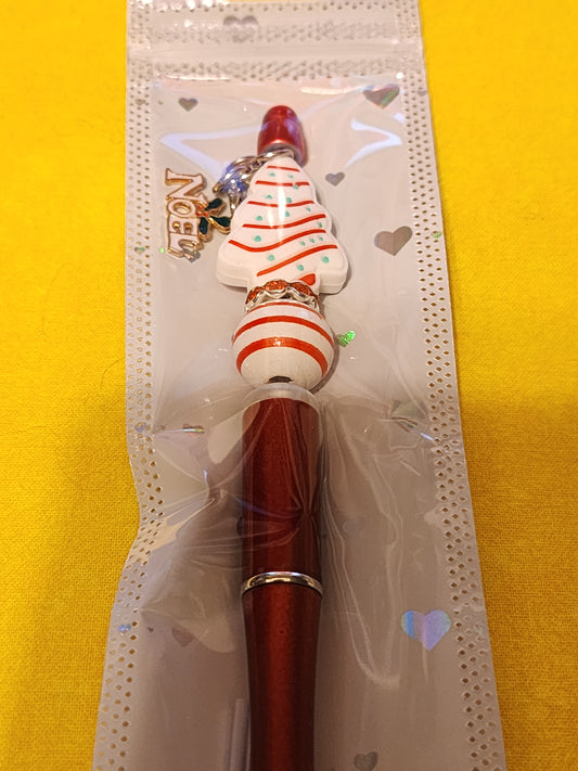 Red and white Christmas tree snack with Noel Charm