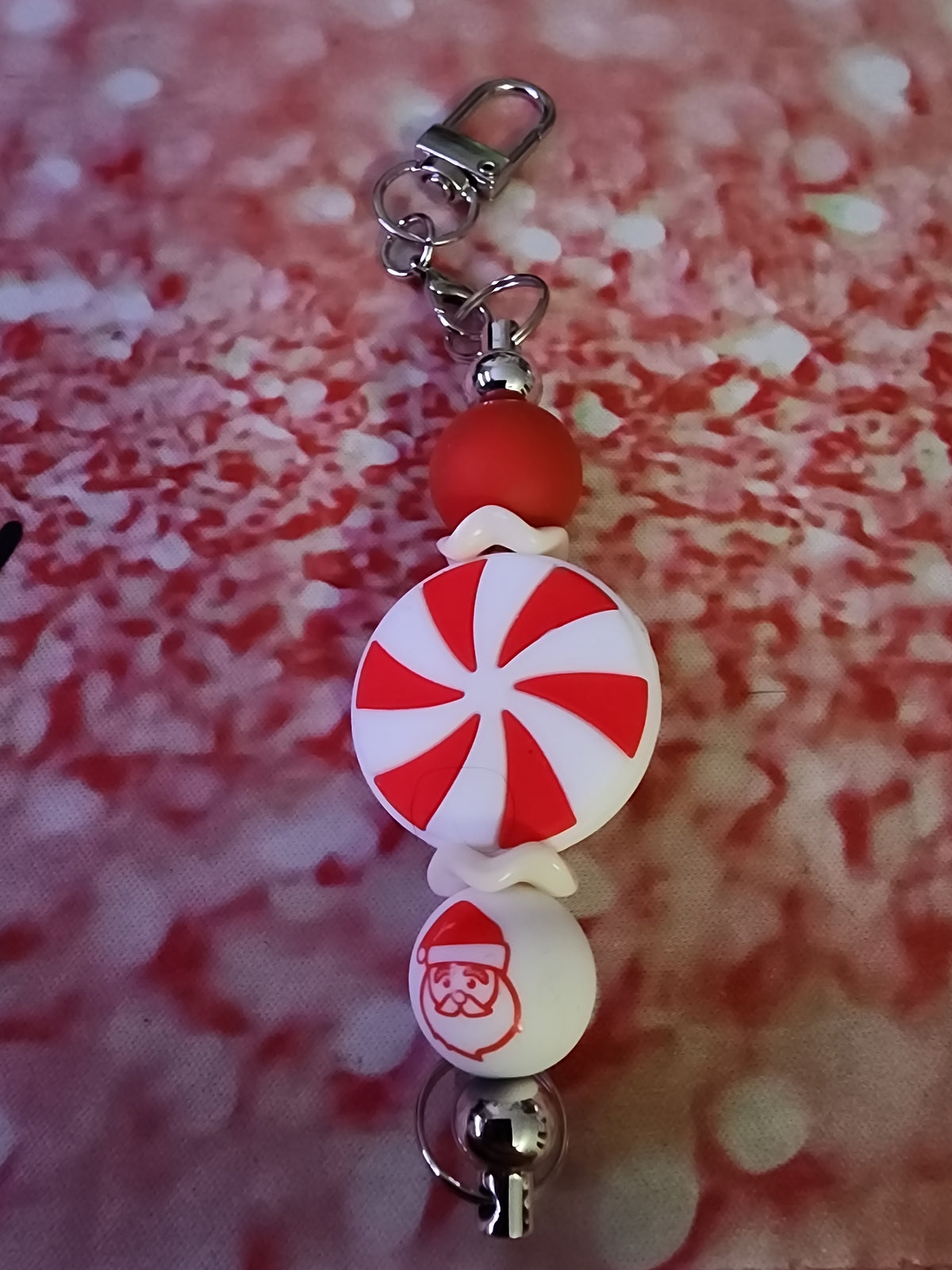 Holiday candy with santa 🎅 keychain