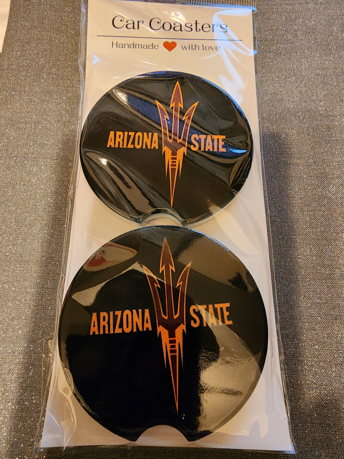 Arizona state university ceramic car coasters