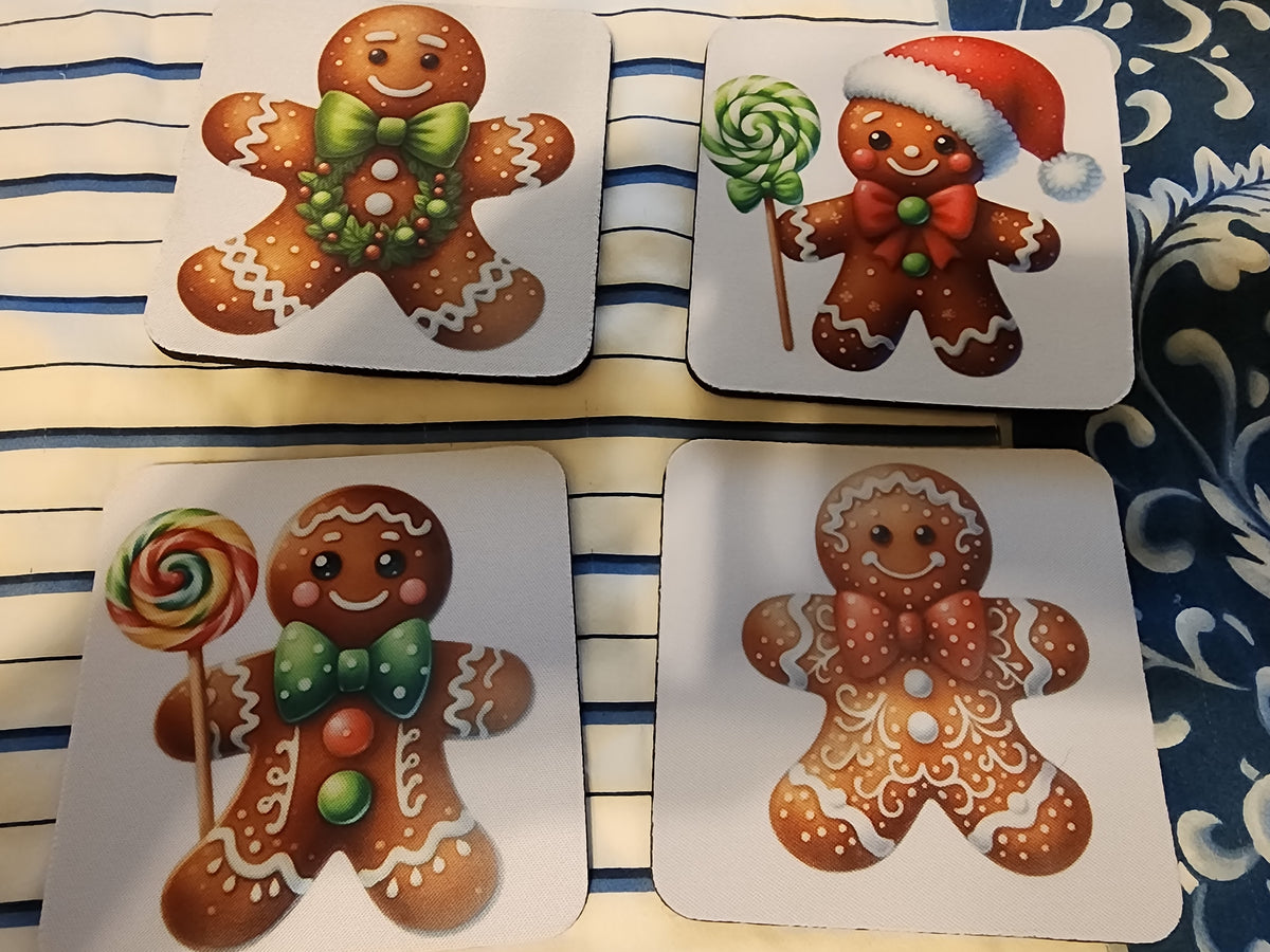 Gingerbread holiday cookies foam coasters