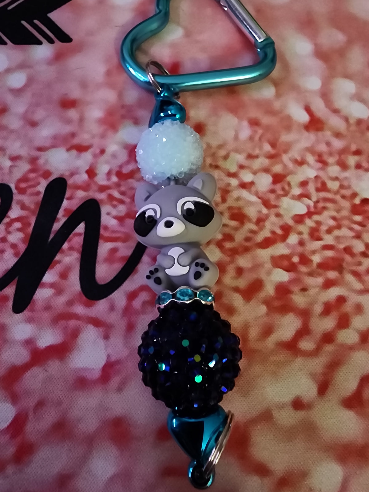 Blue racoon keychain