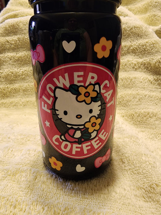 Flower cat 16 ounce cup