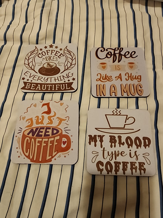 Coffee theme foam coasters