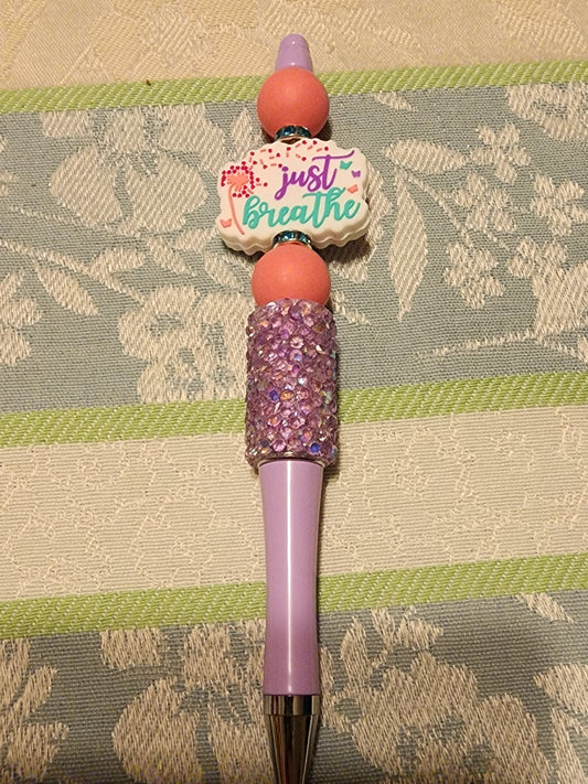 Just breathe purple pen