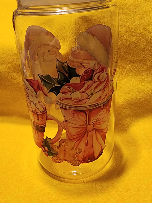 Santa and cocoa 16 ounce tumbler