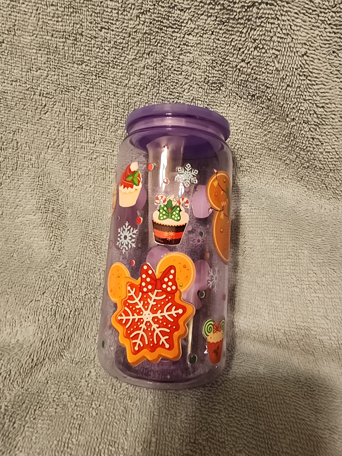 Purple holiday cookies and cupcakes 🧁 tumbler