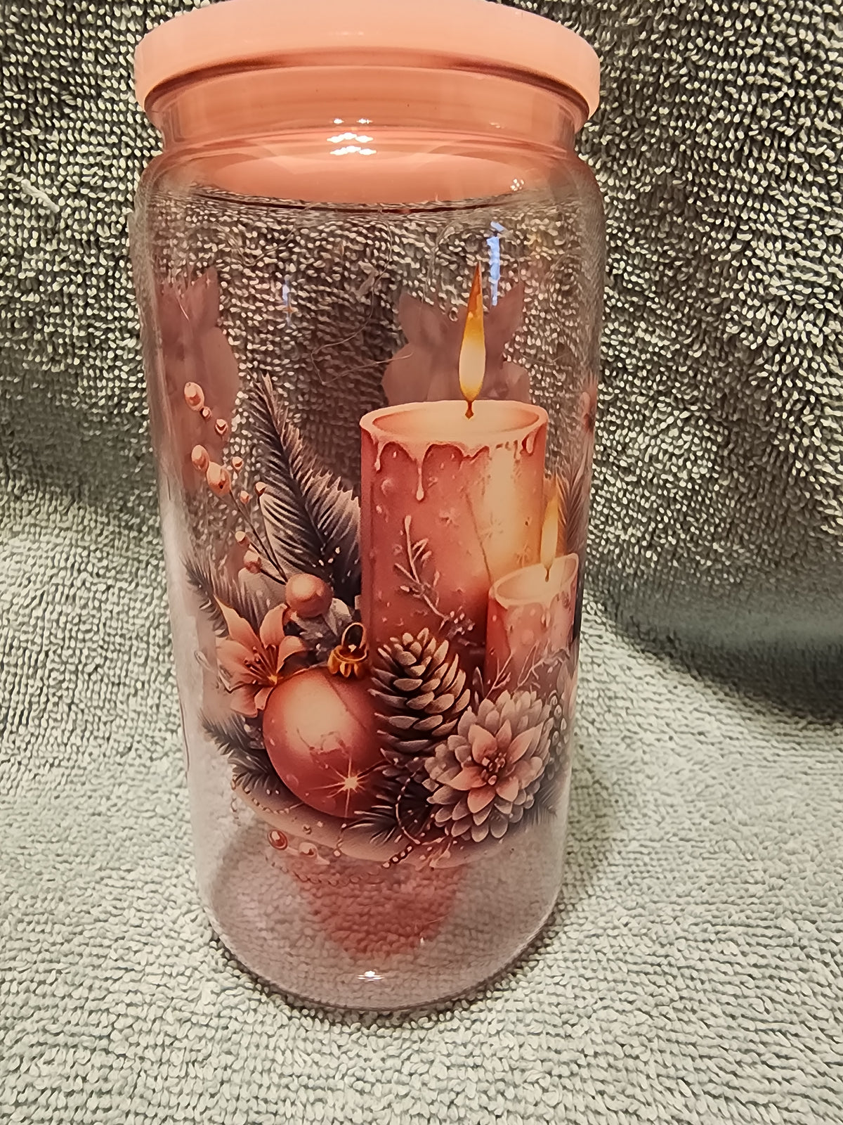 Candles and deers tumbler