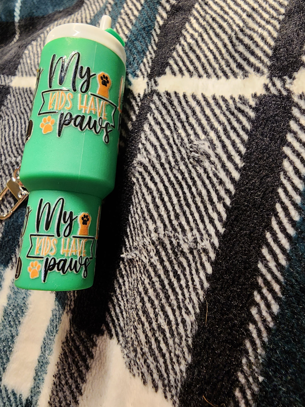 Green cat rescue chapstick holder