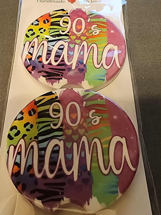Nineties mama's ceramic car coasters